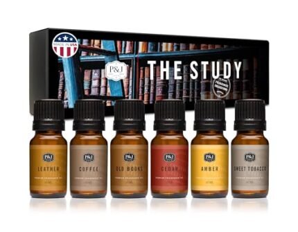 P&J Trading Fragrance Oil The Study Set | Leather, Coffee, Old Books, Cedar, Amber, Sweet Tobacco Candle Scents for Candle Making, Freshie, Soap Making Supplies, Diffuser Oil Scents