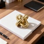 Golden Knot Statue: Three Knot Sculpture for Rustic Home Decor, Perfect for Coffee Tables and Entryways. - Image 4
