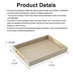 Champagne Faux Leather Serving Tray with Handles - 17x12" Decorative Tray for Living Room, Kitchen & Bathroom. - Image 4