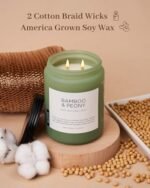 M&SENSE Bamboo Peony Large Soy Candle, 19.4oz, 110-Hour Burn, Natural Aromatherapy Gift for Women. - Image 5