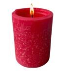 Handmade 3"x4" Red Pillar Candle - Rustic Cinnamon Balsam Fir Scent - 60 Hour Burn - Essential Oil - Ideal Christmas Candle - Image 5
