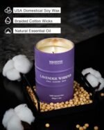 M&SENSE Lavender Soy Candle - 11.6oz, 70-Hour Aromatherapy for Relaxation, Perfect Gift for Mom, Teacher, or Friends. - Image 4