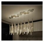 Contemporary Luxury LED Chandelier: Stylish Long Tube Lighting for Living & Dining Room Decor - Image 3