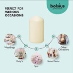 BOLSIUS Ivory Pillar Candles Set - Unscented, Long-Lasting, Dripless 12-Pack for Weddings & Events - Image 4