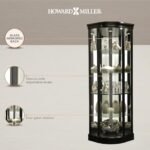 Howard Miller Marlowe II Corner Curio Cabinet: Tall Black Showcase with Adjustable Shelves & LED Lighting for Living Room or Office Decor. - Image 7
