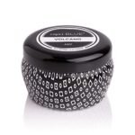 Capri Blue Volcano Scented Mini Tin Jar Candle - Printed Mini Tin Candles for Home Scented with Tropical Fruit & Sugared Citrus - Long Lasting Soy Wax Blend - Black (3 oz)