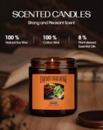 Tobacco & Leather Scented Candle - 20-Hour Burn Time, Masculine Aromas, 4oz Soy Wax Gift for Men, Stress Relief. - Image 4