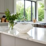 Braxio White Decorative Resin Ruffle Bowl – 12” Art Deco Centerpiece for Entryway, Dining Table, or Key Holder - Image 2