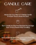 Tobacco & Leather Scented Candle - 20-Hour Burn Time, Masculine Aromas, 4oz Soy Wax Gift for Men, Stress Relief. - Image 5
