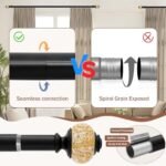 1-Inch Adjustable Curtain Rod Set with Luxury Crystal Finials for Bedroom & Living Room (Black Gold, 28-52 in) - Image 5