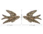 AMOIENSIS Set of 2 Antique Gold Bird Wall Sculptures - 4¾ inch 3D Resin Floating Decor - Image 8