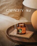 Tobacco & Leather Scented Candle - 20-Hour Burn Time, Masculine Aromas, 4oz Soy Wax Gift for Men, Stress Relief. - Image 2