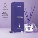 BEHAZEER Juniper Lavender Reed Diffuser, 6.77oz/200ml, Natural, Long-Lasting Aroma for Home & Bathroom, Includes 5 Reed Sticks. - Image 3