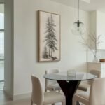 Framed Vertical Vintage Tree Wall Art - Large Black and Beige Rustic Canvas 20x40" for Living Room, Office, or Foyer. - Image 4