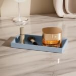 Mriluvy 7.7" ABS Vanity and Bathroom Tray – Waterproof Organizer for Toilets, Perfume, Soap, and Accessories, Non-Slip, Gray. - Image 4