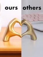 Joogour Gold Heart Hands Sculpture - Modern Shelf Decor for Living Room & Bedroom Gifts. - Image 5