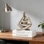 RHXRAF Abstract Thinker Statue - Modern Resin Sculptures for Bookshelf, Coffee Table & Office Decor (Beige) - Image 7