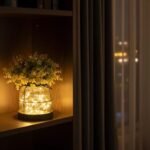 Dnnnii Vintage Glass Farmhouse Vase: Handmade Rustic Lantern Planter with Bonus Flowers & LED Lights, Perfect for Home Decor & Gifts. - Image 4