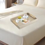 Champagne Faux Leather Serving Tray with Handles - 17x12" Decorative Tray for Living Room, Kitchen & Bathroom. - Image 6