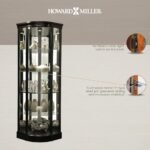 Howard Miller Marlowe II Corner Curio Cabinet: Tall Black Showcase with Adjustable Shelves & LED Lighting for Living Room or Office Decor. - Image 8