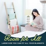 5ft 8in Smokey Oak Blanket Ladder for Living Room & Bedroom - 6-Tier Rustic Quilt Rack & Storage. - Image 8