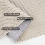 SHACOS Soft Fluffy High-Low Pile Area Rug 8'x10' – Non-Slip Washable Geometric Carpet in Beige for Living Room, Bedroom, Dining Room. - Image 3