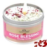 Rose Smudge Candle (6oz) Love and Healing – Energy Cleansing Candle - Real Sage & Essential Oils – Spiritual for Protection, Meditation & Manifestation – Soy-Based - Made in The USA