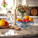 Maxdot 10x5 Inch Hand-Painted Blue and White Chinoiserie Stoneware Bowl - Decorative Kitchen Centerpiece. - Image 4