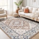 Lofus 5x7 Washable Area Rug - Vintage Boho Carpet for Living Room, Bedroom, Kitchen & Office. Soft, Non-Slip, Low Pile Design. - Image 2