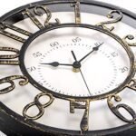 ZOOFOX 12-Inch Retro Wall Clock: Silent Battery-Operated Quartz Clock with 3D Arabic Numerals for Home, Office, Living Room, and Kitchen. - Image 5