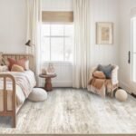 6x9 Washable Area Rug: Soft Neutral Abstract Non-Slip Low Pile Carpet for Living Room & More (Beige) - Image 8