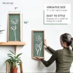 Set of 2 Lightweight 3D Floral Green Wall Art – Boho Wooden Framed Decor for Any Room – Sage Green Gift-Boxed - Image 5