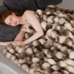 Touchat Luxury 1000GSM Rabbit Faux Fur Blanket – Cozy, Heavy, Reversible Brown Plush 60"x80" for Sofa & Bed. - Image 4