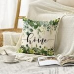 AVOIN Colorlife Eucalyptus Leaves Spring Throw Pillow Cover, 18x18 Inch, Floral Sofa Cushion Case. - Image 5