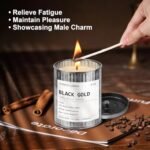 Men's Scented Candle - Coffee Leather Woody Aroma | 50Hr Soy Wax Candle in Metal Tin (9oz) - Perfect Masculine Decor & Gift. - Image 2