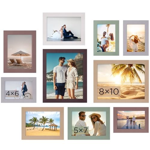 Funtopia 10-Pack Picture Frames Set: Multi-Size Collage Wall Decor for Funtopia Picture Frames, 10 Pack Picture Frames Collage Wall Decor, Gallery Wall Frame Set for Wall or Tabletop Display, Multi-size with 8x10, 5x7, 4x6 Family Photo Frames