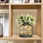 Dnnnii Vintage Glass Farmhouse Vase: Handmade Rustic Lantern Planter with Bonus Flowers & LED Lights, Perfect for Home Decor & Gifts. - Image 7