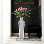 SHYFOY Crushed Diamond Floor Vase, 26.8" Tall Silver Mirror Vases for Modern Home Decor - Image 5