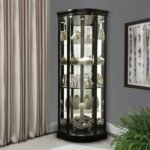 Howard Miller Marlowe II Corner Curio Cabinet: Tall Black Showcase with Adjustable Shelves & LED Lighting for Living Room or Office Decor. - Image 2