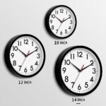 DAXSMY 14-Inch Silent Battery-Operated Wall Clock – Large, Non-Ticking Decor for Home & Office (Black) - Image 4