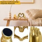 Taylor Lover Gold Heart Hands Sculpture - Perfect for Birthdays and Home Décor Accents! Ideal for Living Rooms and Bedrooms. - Image 4