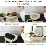 Iemegumi 10" White Decorative Bowl - Scalloped Centerpiece for Fruits, Candy & Home Decor - Image 8