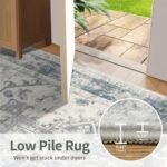 Rugxara 5x7 Washable Area Rug: Vintage Boho Light Blue, Non-Slip, Durable for High Traffic Spaces. - Image 9