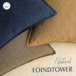 Foindtower 2-Pack 24x24 Inch Light Brown Linen Throw Pillow Covers – Soft Boho Farmhouse Decor for Sofa and Living Room. - Image 4