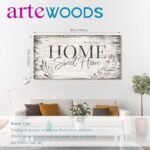 Large Dark Brown "Home Sweet Home" Wall Art Sign – Rustic Wooden Canvas Decor for Living Room, 20" x 40". - Image 7