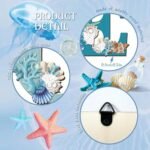 Set of 4 Coastal Beach Wall Decor Signs with Blue Starfish and Shell – Perfect Home Accent! - Image 3