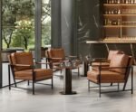 Yaheetech Retro PU Leather Armchairs, Soft Padded Accent Chairs, 105° Slant, Set of 2, Light Brown. Perfect for Living Room, Office, Bedroom, Study. - Image 7