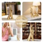 Zonsuli Golden Hands Sculpture: Elegant Resin Home Decor for Bedroom, Office, Weddings & More - Image 5