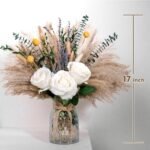 Faux Flower Arrangement in Vase: Pampas Grass Table Centerpiece for Thanksgiving & Christmas Decor - Image 3