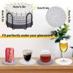 Mckanti 8-Pack Cotton Woven Coasters with Holder - 4 Colors, Absorbent & Stylish, 4.3" for Living Room & Tabletop Protection. - Image 2